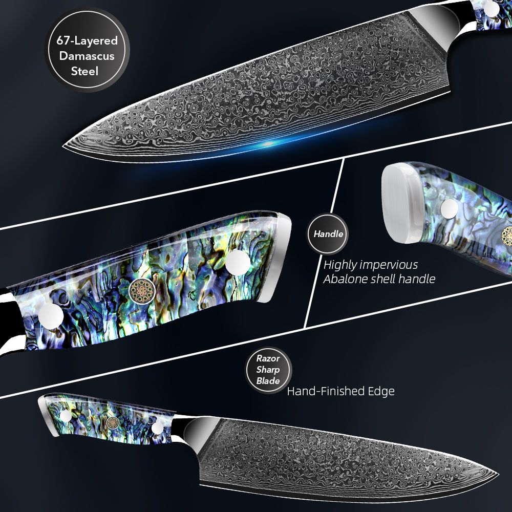 Luxus Damast Messer Set Awabi - Vielzahl von Varianten - SwissGadget