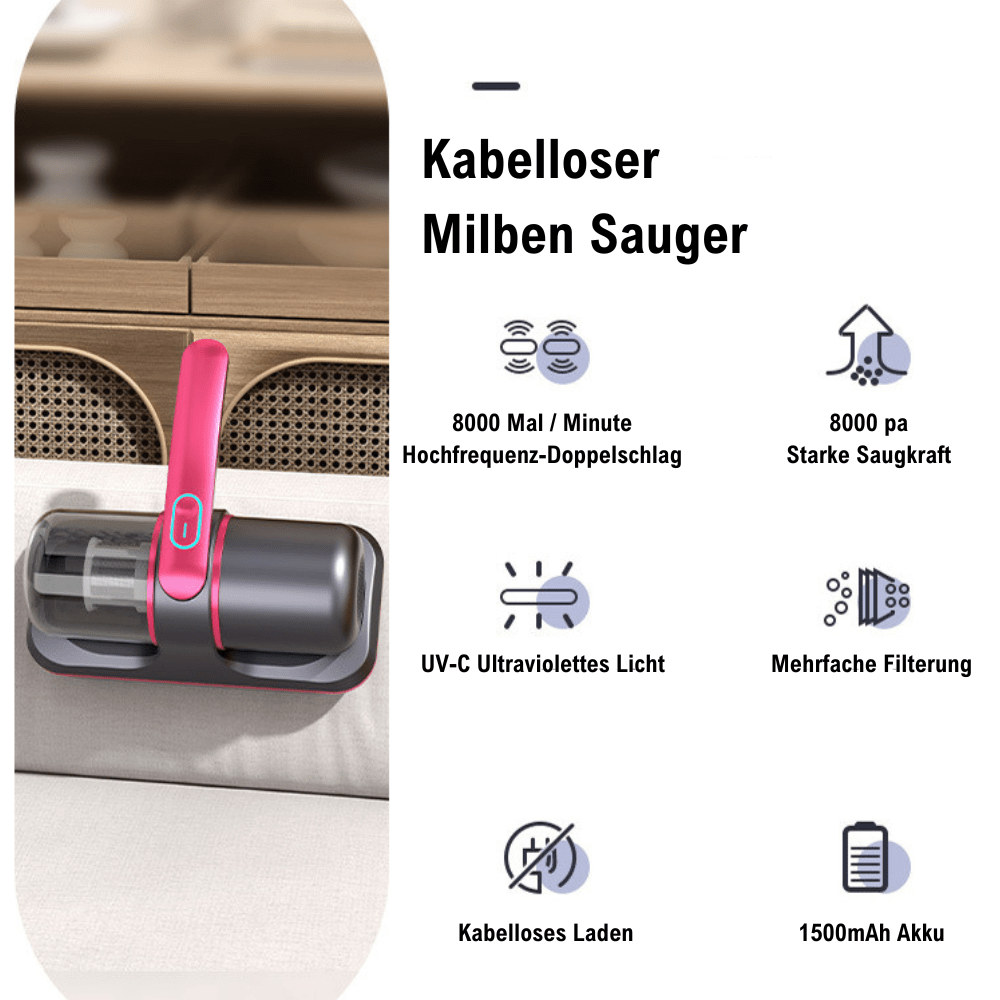 MilbenSaugerPro™ – Bekämpft Milben & Bakterien mit UV-C Licht!