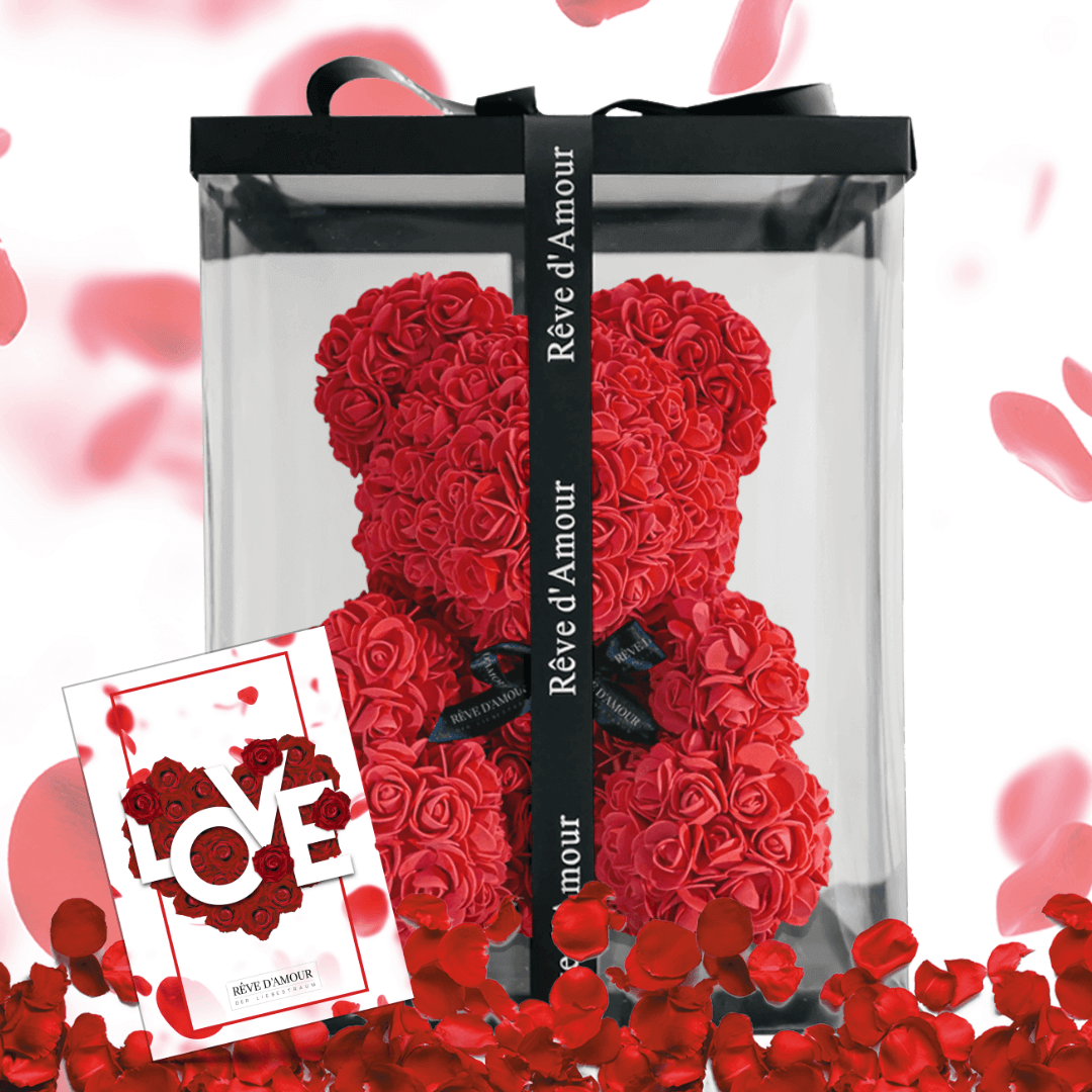 SwissLove™ - Rosenbär 40cm - Einzigartiges Geschenk - SwissGadget