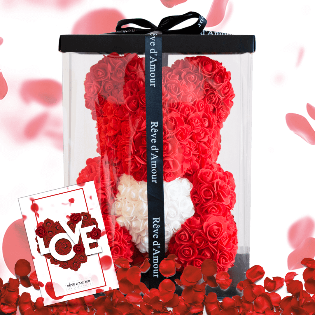 SwissLove™ - Rosenbär 40cm - Einzigartiges Geschenk - SwissGadget