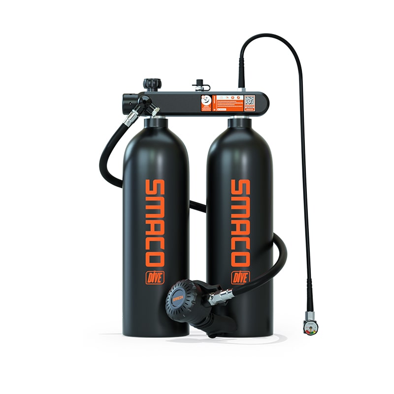 Smaco S700 MAX Doppelter Scuba Tauch Tank mit BackPro BCD für Unterwasser | Tauchausrüstung