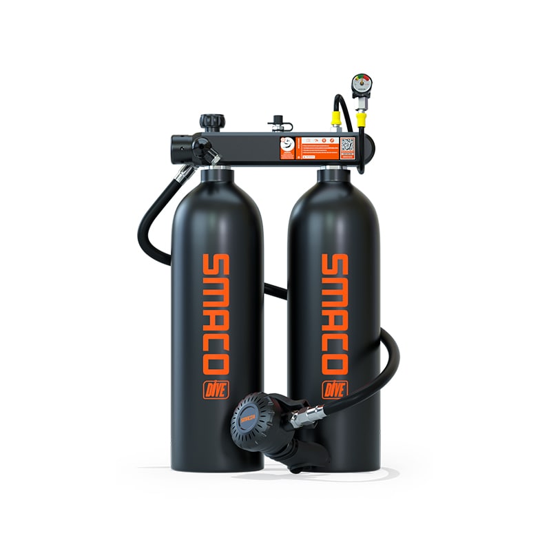 Smaco S700 MAX Doppelter Scuba Tauch Tank mit BackPro BCD für Unterwasser | Tauchausrüstung