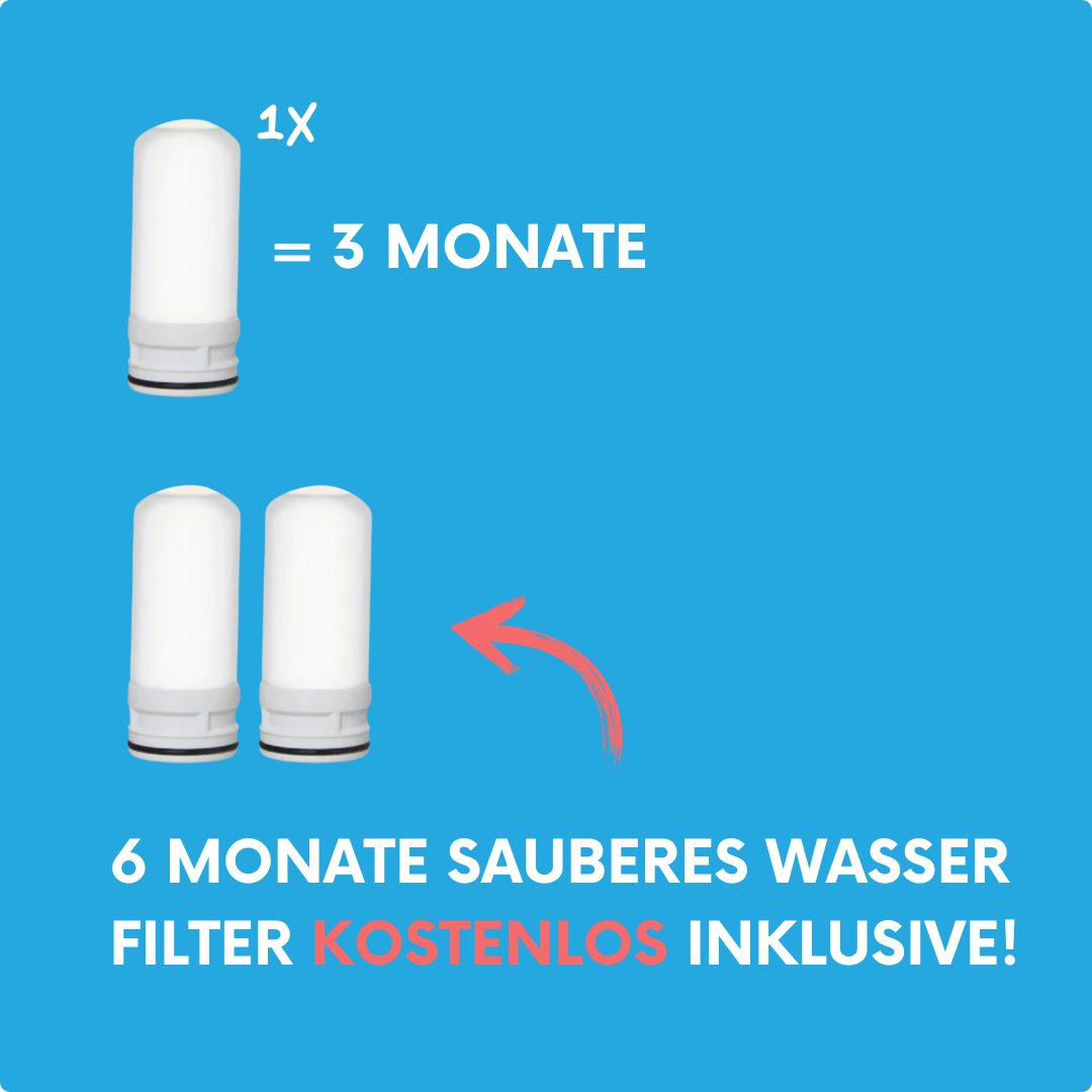 SWISSAQUA™ Wasserhahnfilter inkl. 2 Filter (Gratis)