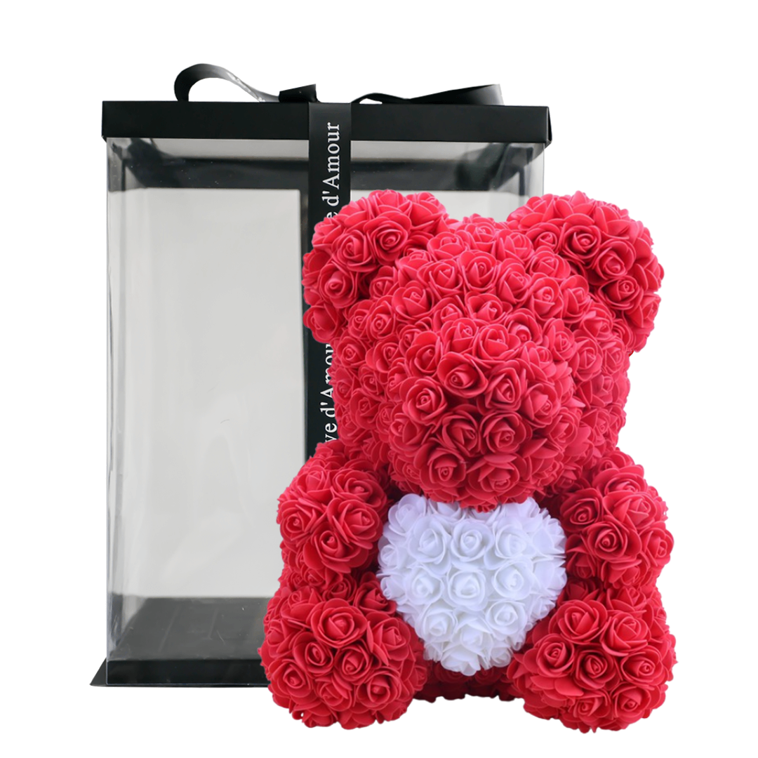 SwissLove™ - Rosenbär 40cm - Einzigartiges Geschenk - SwissGadget