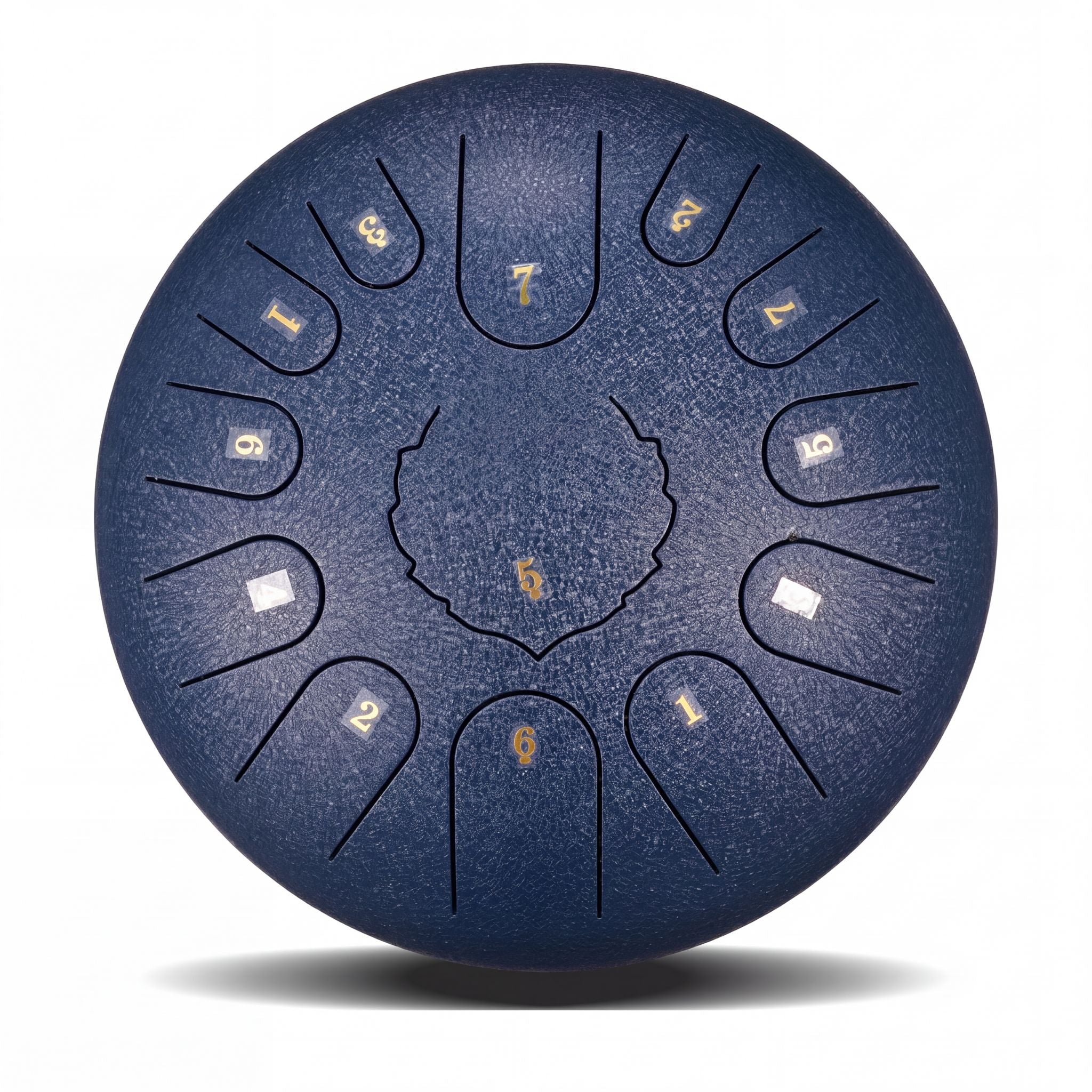 SwissZen Pro Zungentrommel 13 Töne 12 Zoll (30cm) in Midnight Blue mit Goldgravur, makellose Studioaufnahme.