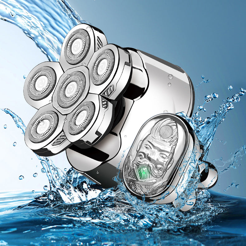 SilverShave™ - 6-in-1 Herrenrasierer - Wiederaufladbar & Wasserdicht - Für Glatze & Bart - SwissGadget