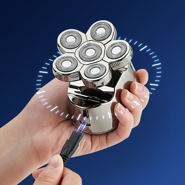 SilverShave™ - 6-in-1 Herrenrasierer - Wiederaufladbar & Wasserdicht - Für Glatze & Bart - SwissGadget