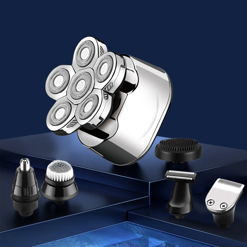 SilverShave™ - 6-in-1 Herrenrasierer - Wiederaufladbar & Wasserdicht - Für Glatze & Bart - SwissGadget