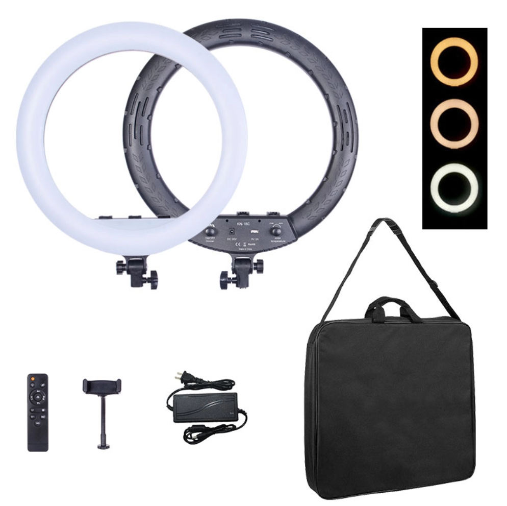 Ringleuchte 12" / 30,5 cm LED dimmbar - Tageslichtlampe mit Fernbedienung, Stativ und Auslöser - SwissGadget