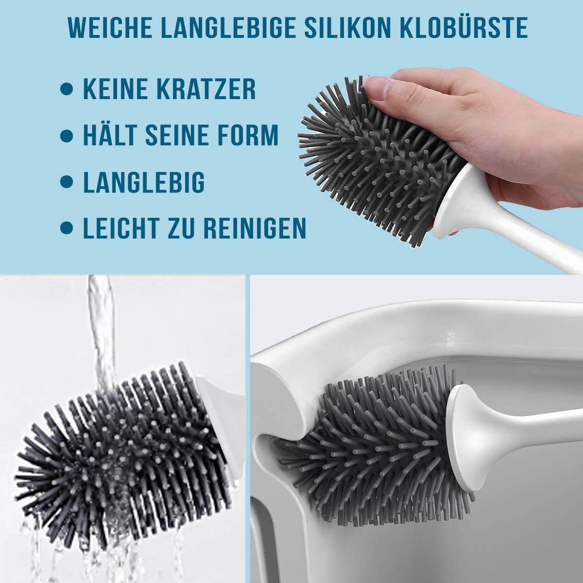 Klobürste Silikon - WC Bürste - Toilettenbürste - SwissGadget