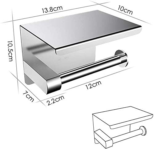 Premium Toilettenpapierhalter ohne Bohren mit Ablage - Stilvolle und praktische Badezimmerlösung - SwissGadget