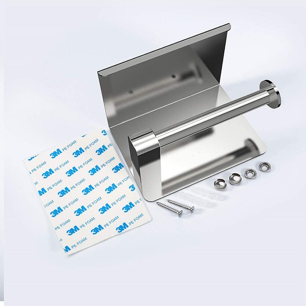 Premium Toilettenpapierhalter ohne Bohren mit Ablage - Stilvolle und praktische Badezimmerlösung - SwissGadget