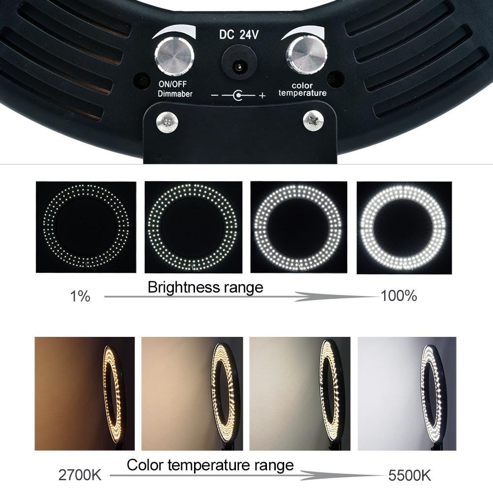 Ringleuchte 12" / 30,5 cm LED dimmbar - Tageslichtlampe mit Fernbedienung, Stativ und Auslöser - SwissGadget