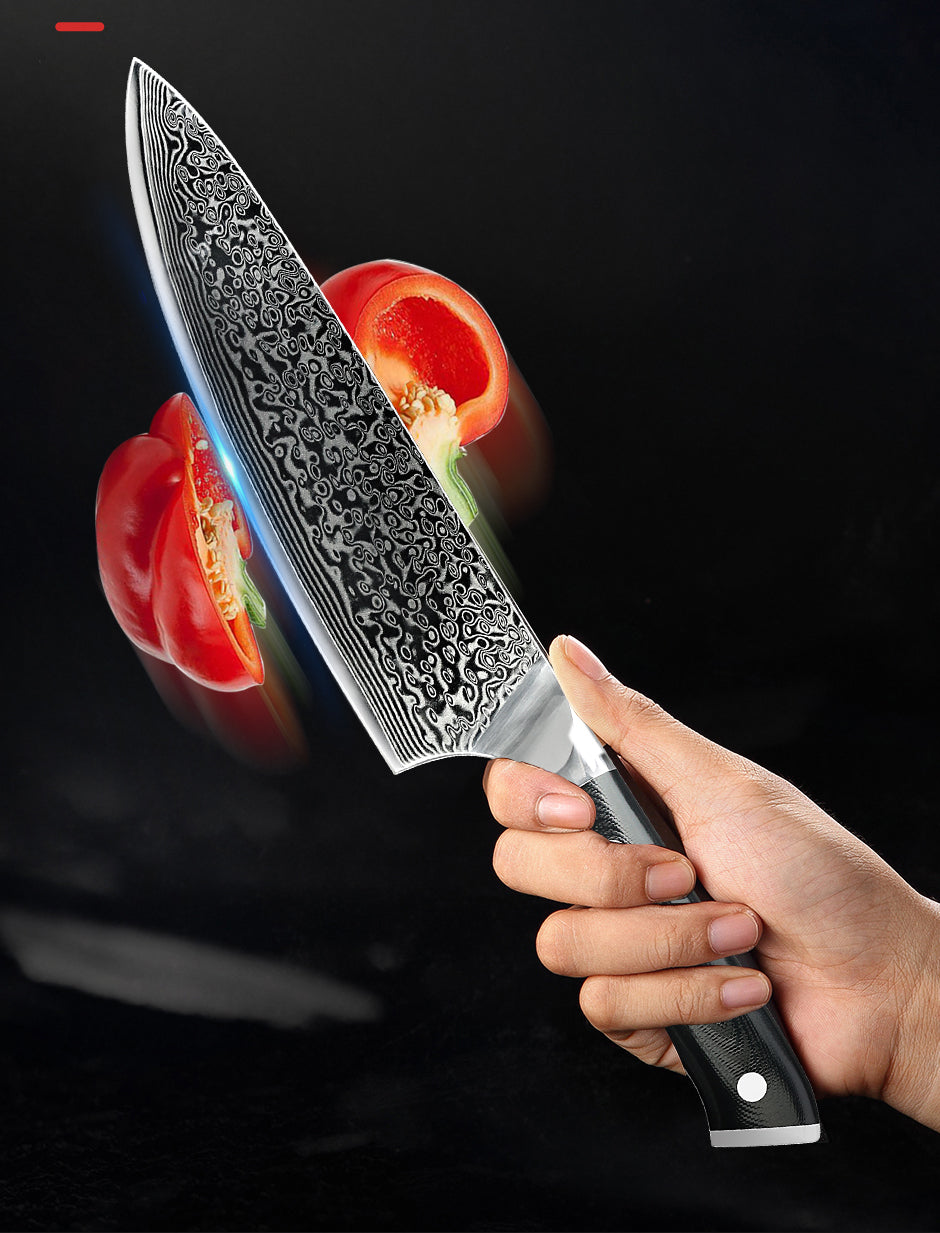 PROFESSIONELLES 9-TEILIGES DAMASTMESSER-SET "PURO