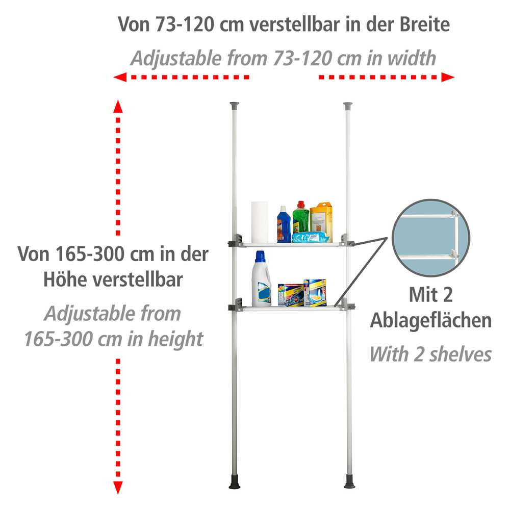 Teleskop-System Herkules Twin aus pulverbeschichtetem Metall