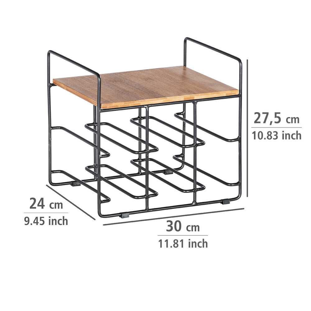 Weinregal Loft 6 Flaschen bamboo/black