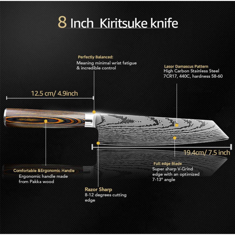 Das 7-teilige asiatische Kochmesser-Set Mokuzai