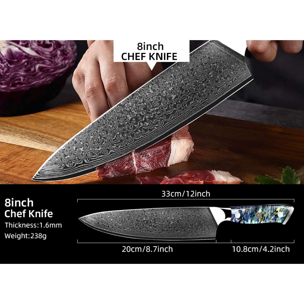 Luxus Damast Messer Set Awabi - Vielzahl von Varianten - SwissGadget