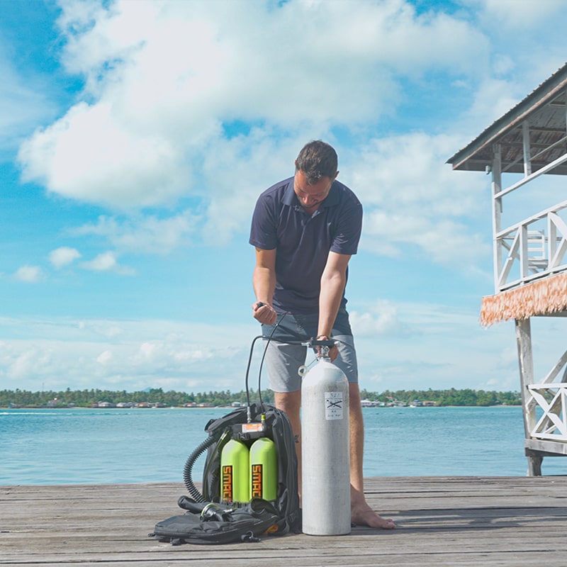 Smaco S700 MAX Doppelter Scuba Tauch Tank mit BackPro BCD für Unterwasser | Tauchausrüstung