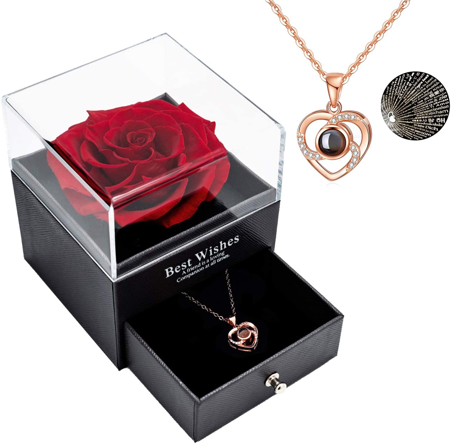 SwissLove™ - Ewige Rose und Halskette Geschenkset - SwissGadget